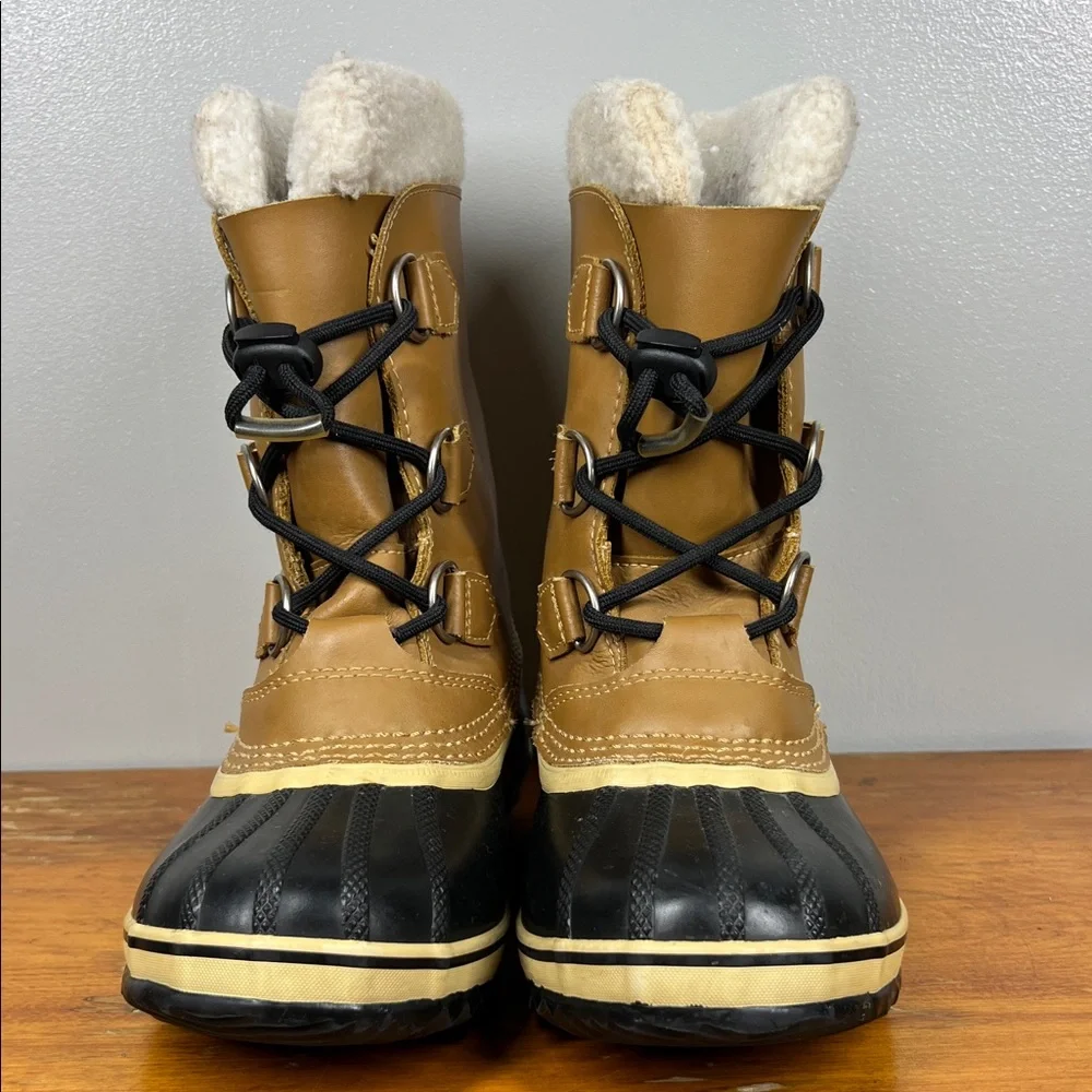 Sorel Kids Waterproof Tan and Black Winter Boots
